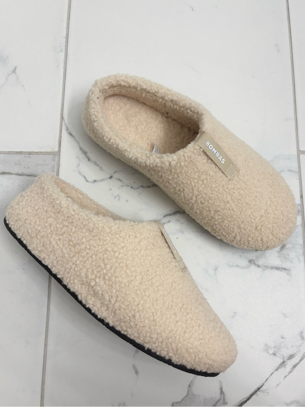 Bombas Sunday Slipper Sherpa Slip On Shoes Womens 8 Cream